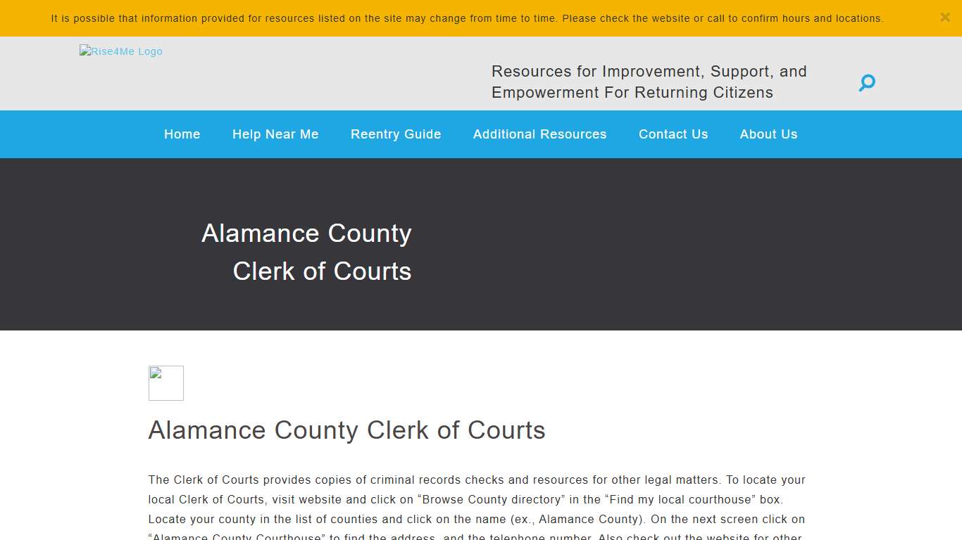 Alamance County Clerk of Courts - Rise4Me™, LLC
